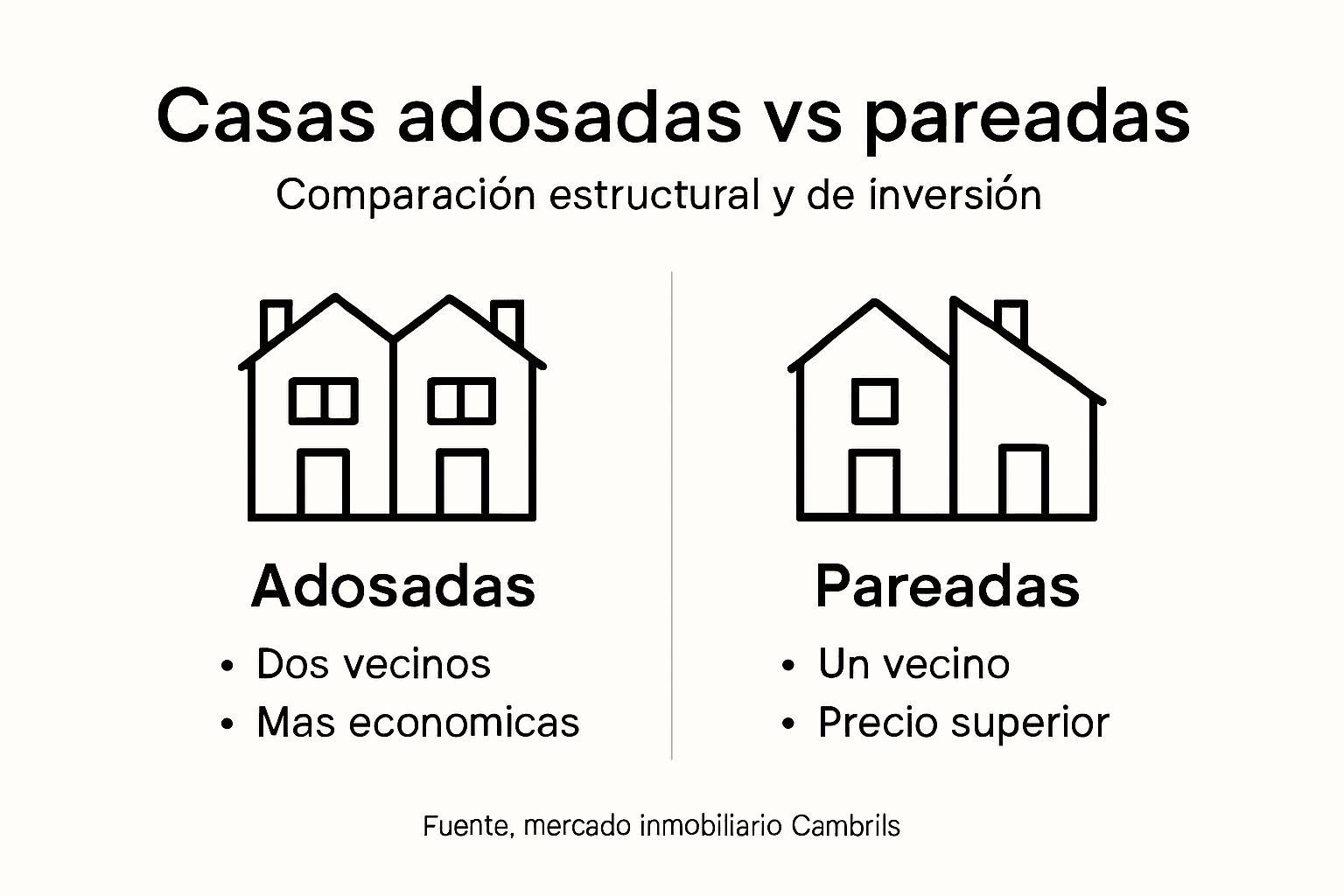 Infografía: ¿En qué se diferencian las casas adosadas y las pareadas?