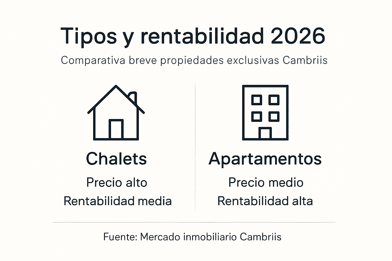 Infografía: comparación de tipos de propiedades de lujo y su rentabilidad