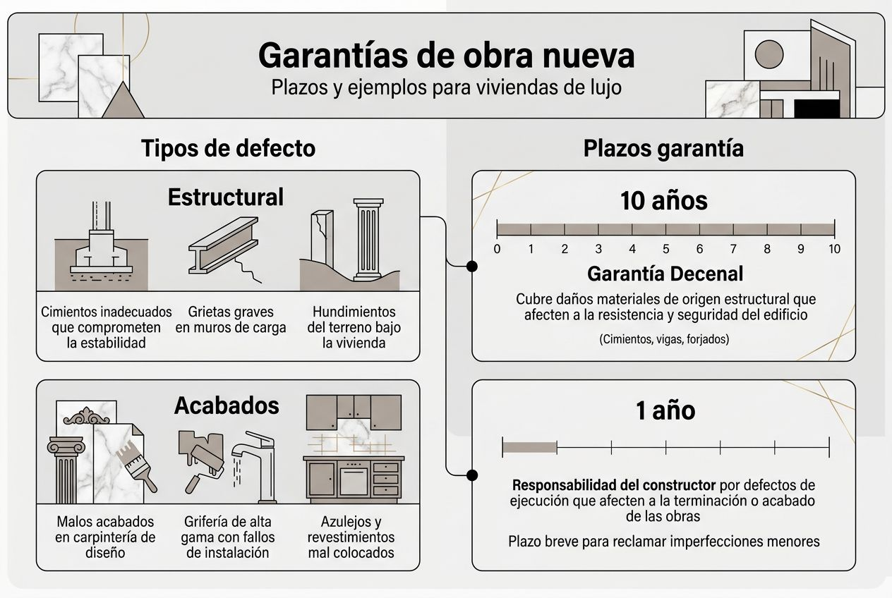 Guía visual sobre los plazos y las garantías en viviendas de obra nueva