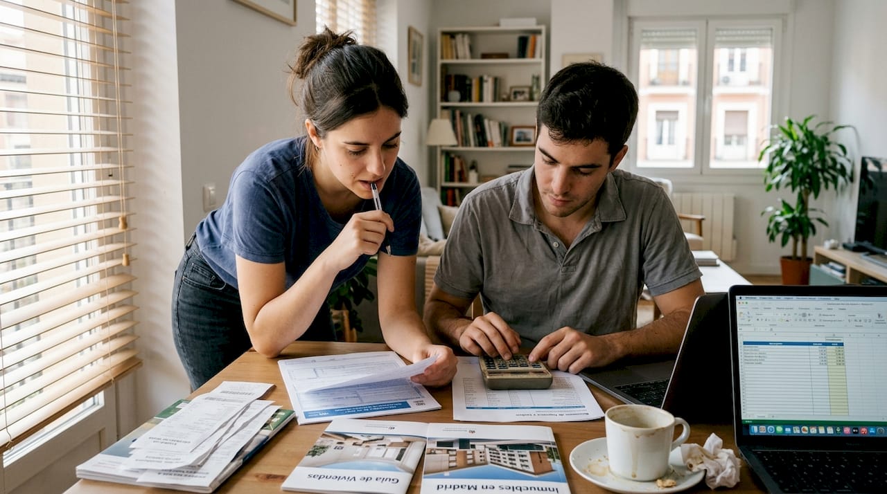Pareja organizando la compra de una vivienda en Cambrils