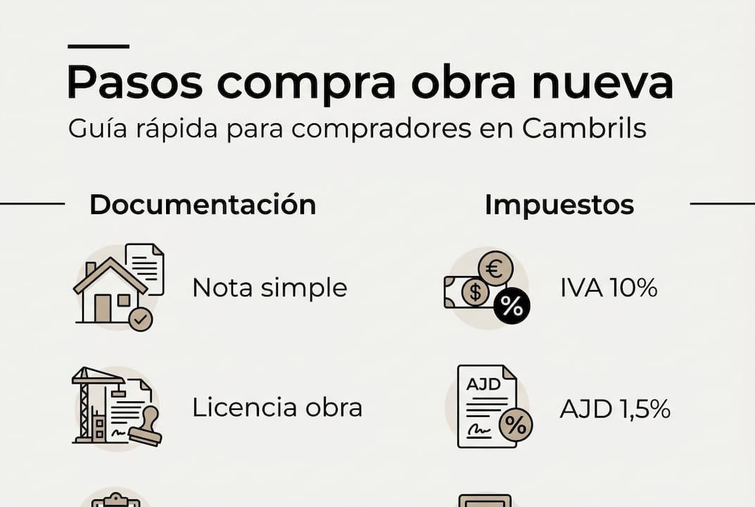 Guía visual con los pasos y requisitos para comprar una vivienda de obra nueva