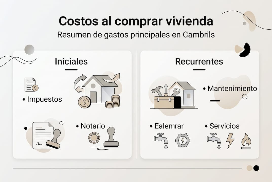 Guía visual sobre los gastos al comprar vivienda en Cambrils