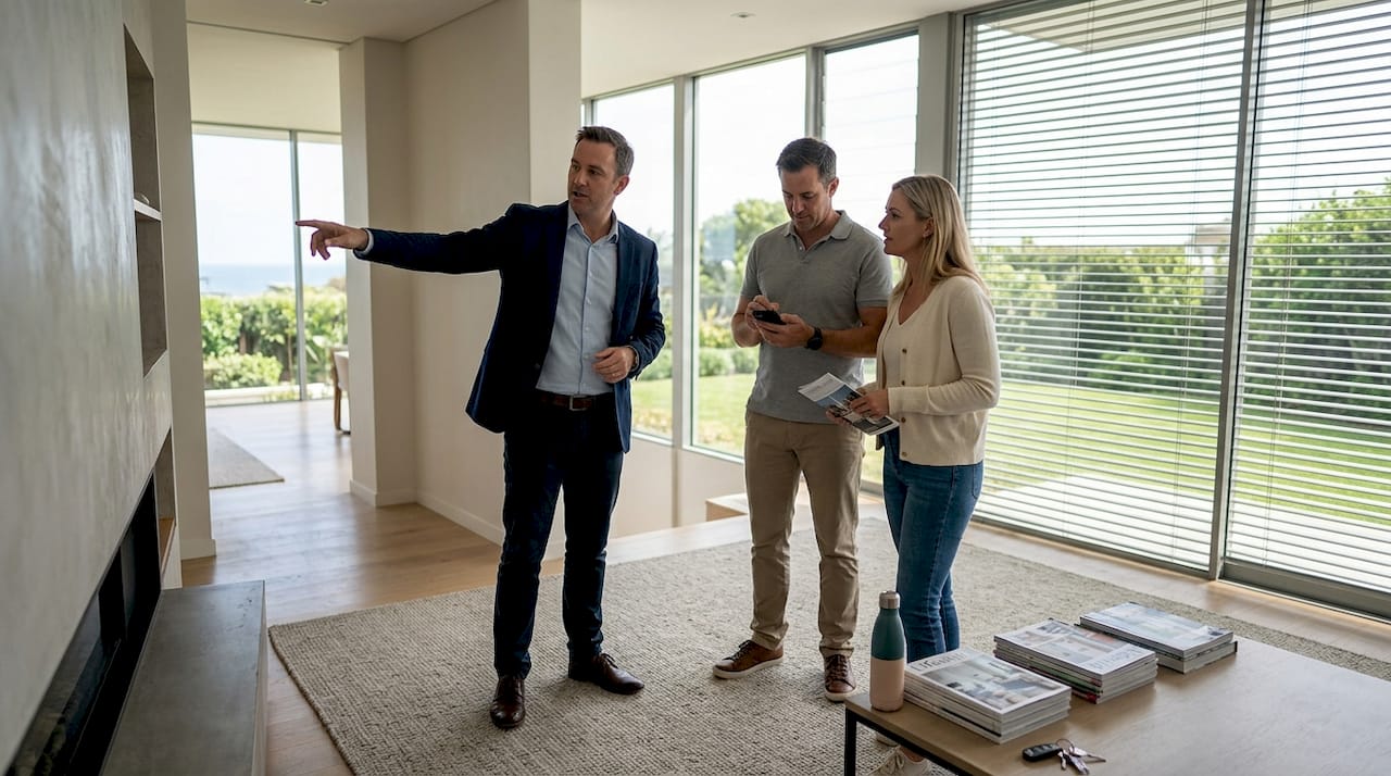 Visita guiada por el salón de una villa moderna en Cambrils