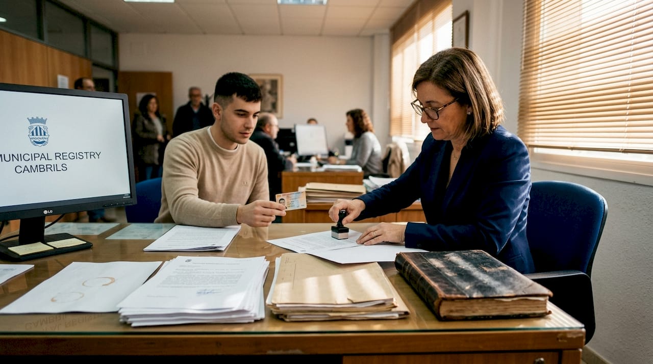 Notary registers property with young buyer