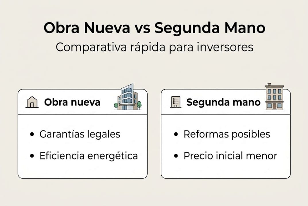 Infografía: ¿En qué se diferencian las viviendas de obra nueva y las de segunda mano?