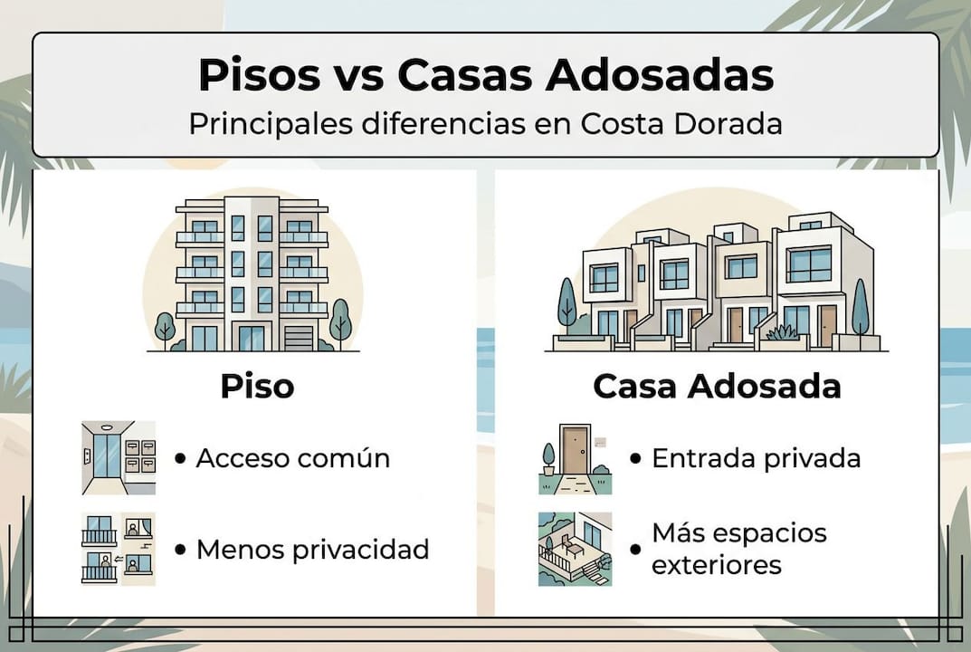 Infografía: ¿En qué se diferencian los pisos de las casas adosadas?