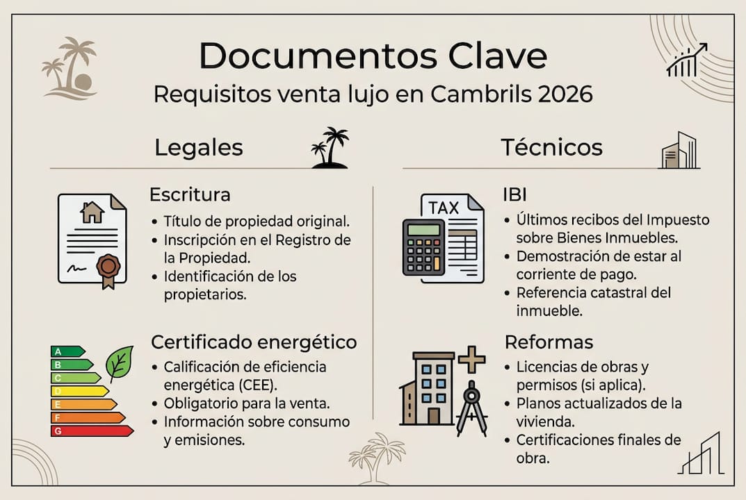Guía visual con los documentos imprescindibles para vender una propiedad de lujo