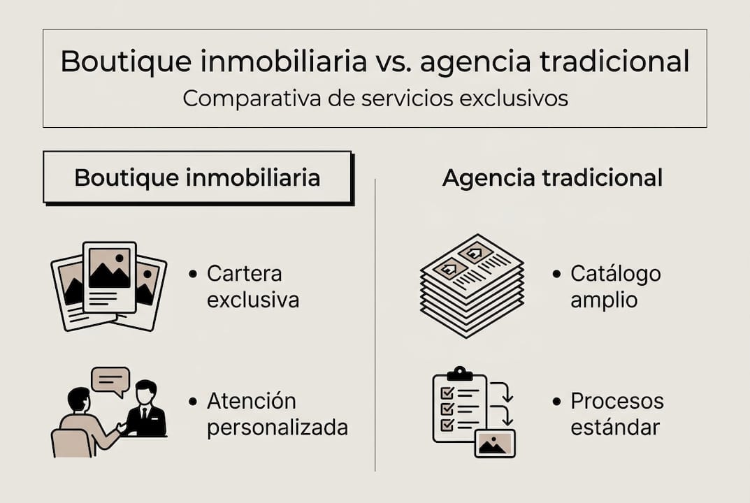 Infografía: ¿Qué diferencia a una boutique inmobiliaria de una agencia tradicional?