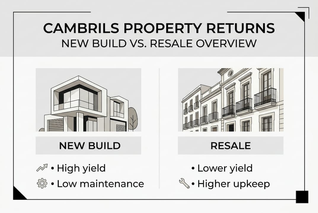 Infographic comparing new build versus resale returns