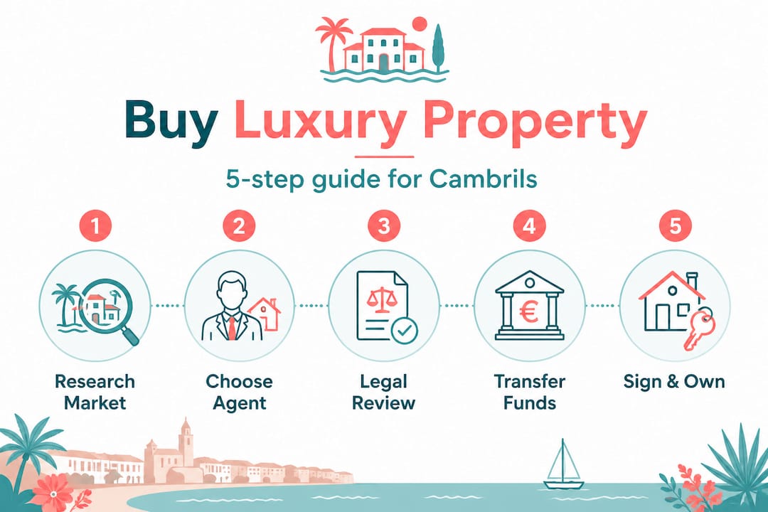 Infographic showing luxury property buying steps