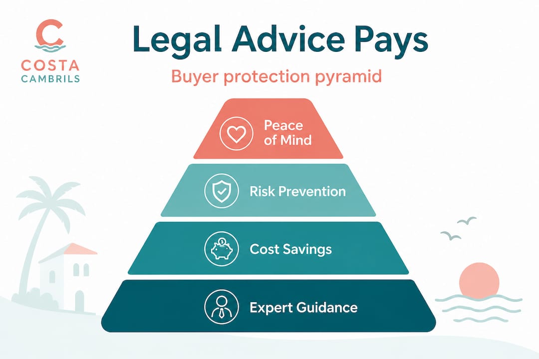 Hierarchy infographic showing legal advice benefits