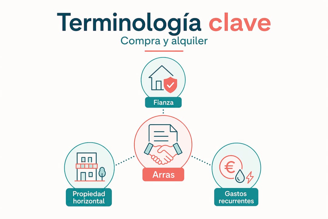 Guía visual con los principales conceptos del sector inmobiliario organizada por niveles de importancia