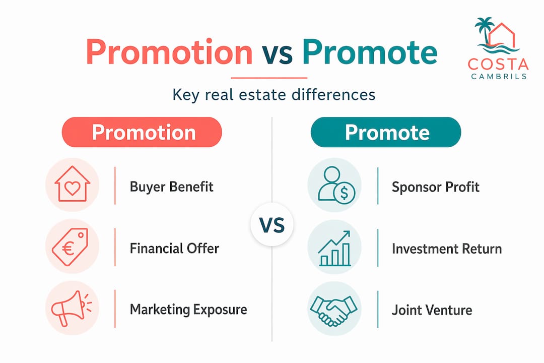 Infographic comparing promotion and promote concepts