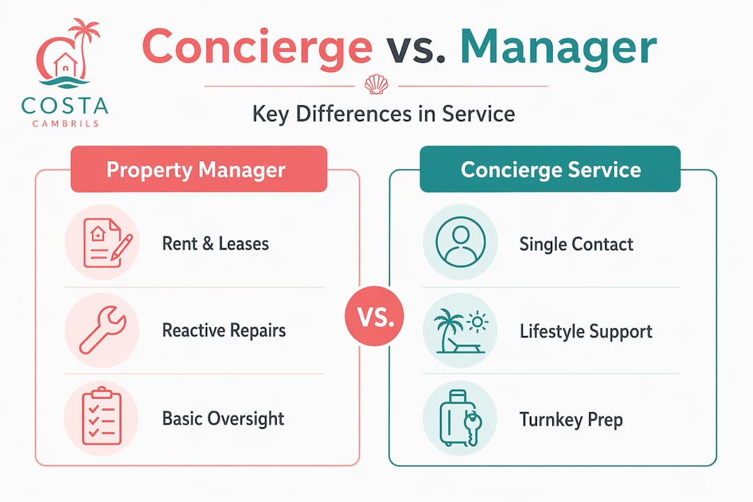 Infographic comparing concierge and property manager