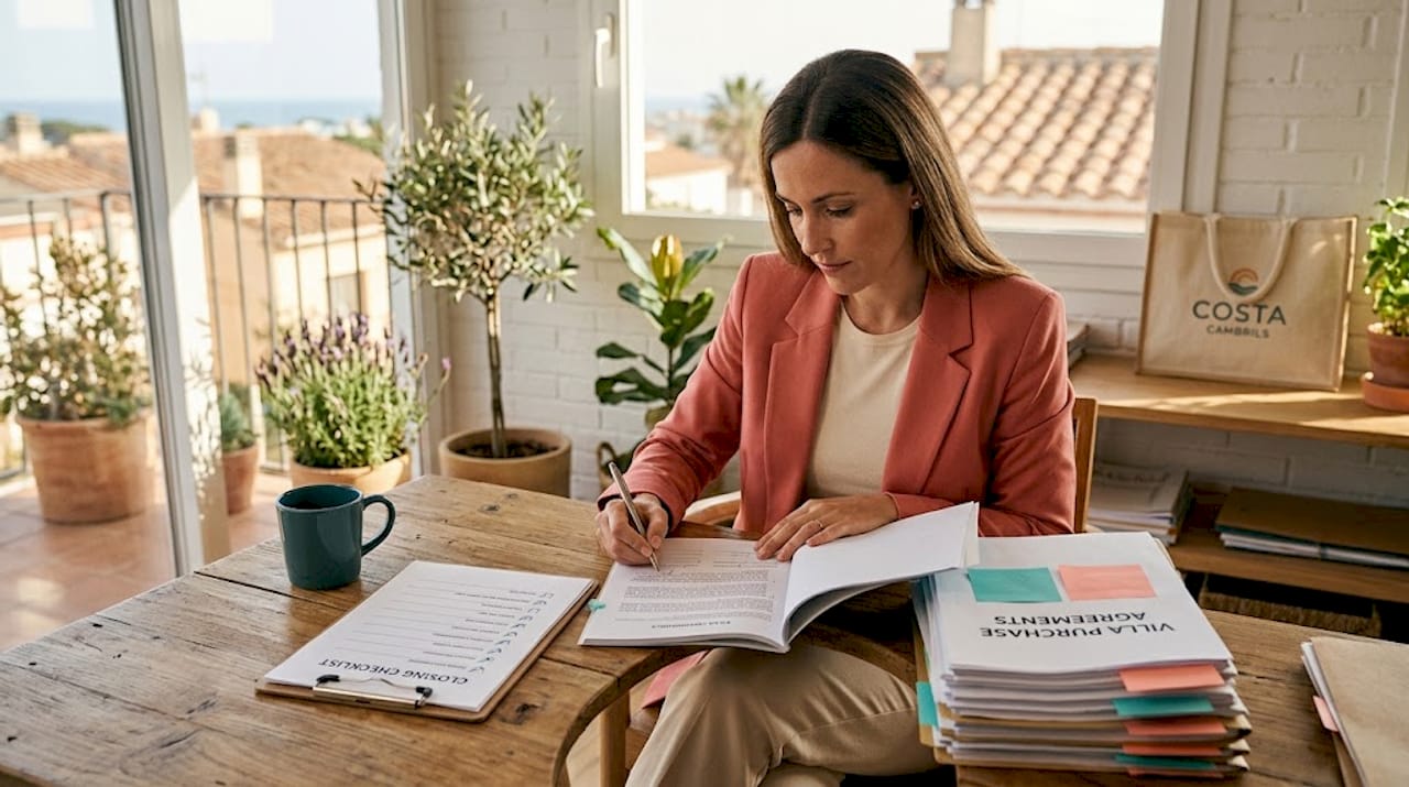 Lawyer reviewing villa legal checklist