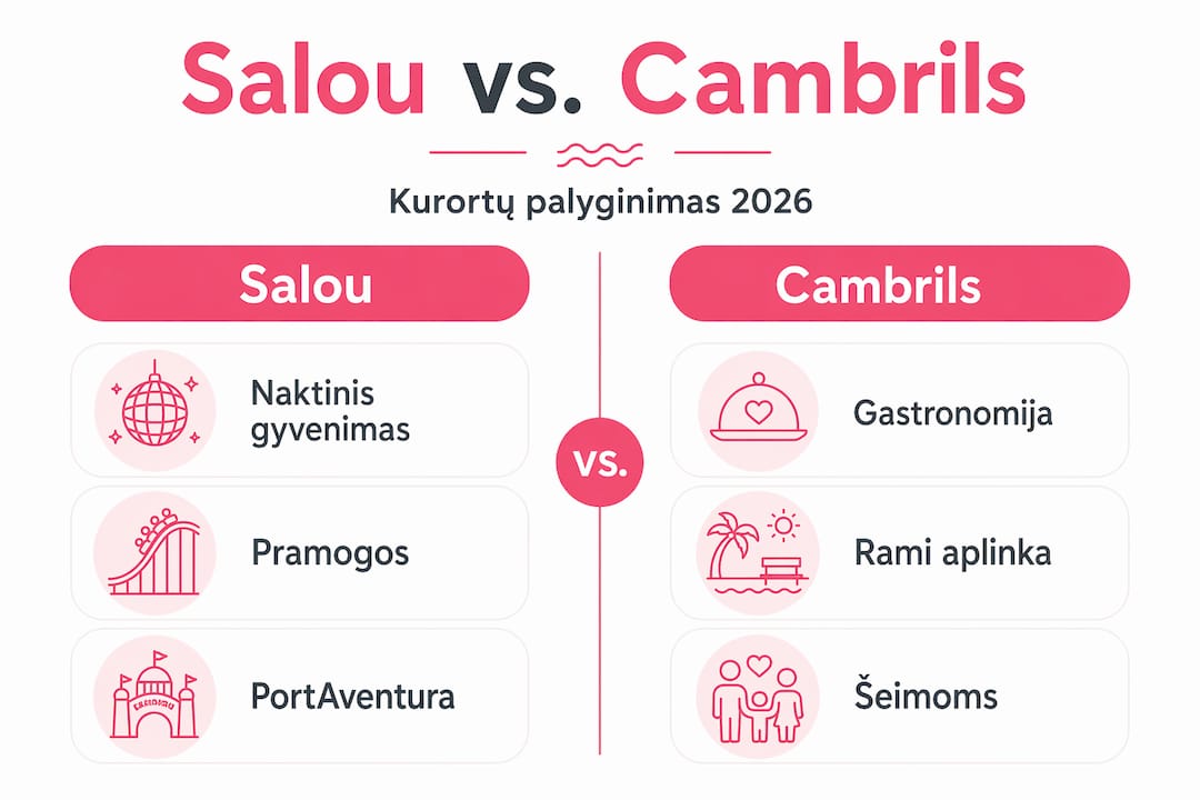 Infografikas: Salou ir Cambrils – kurios kurorto privalumai jums svarbiausi?