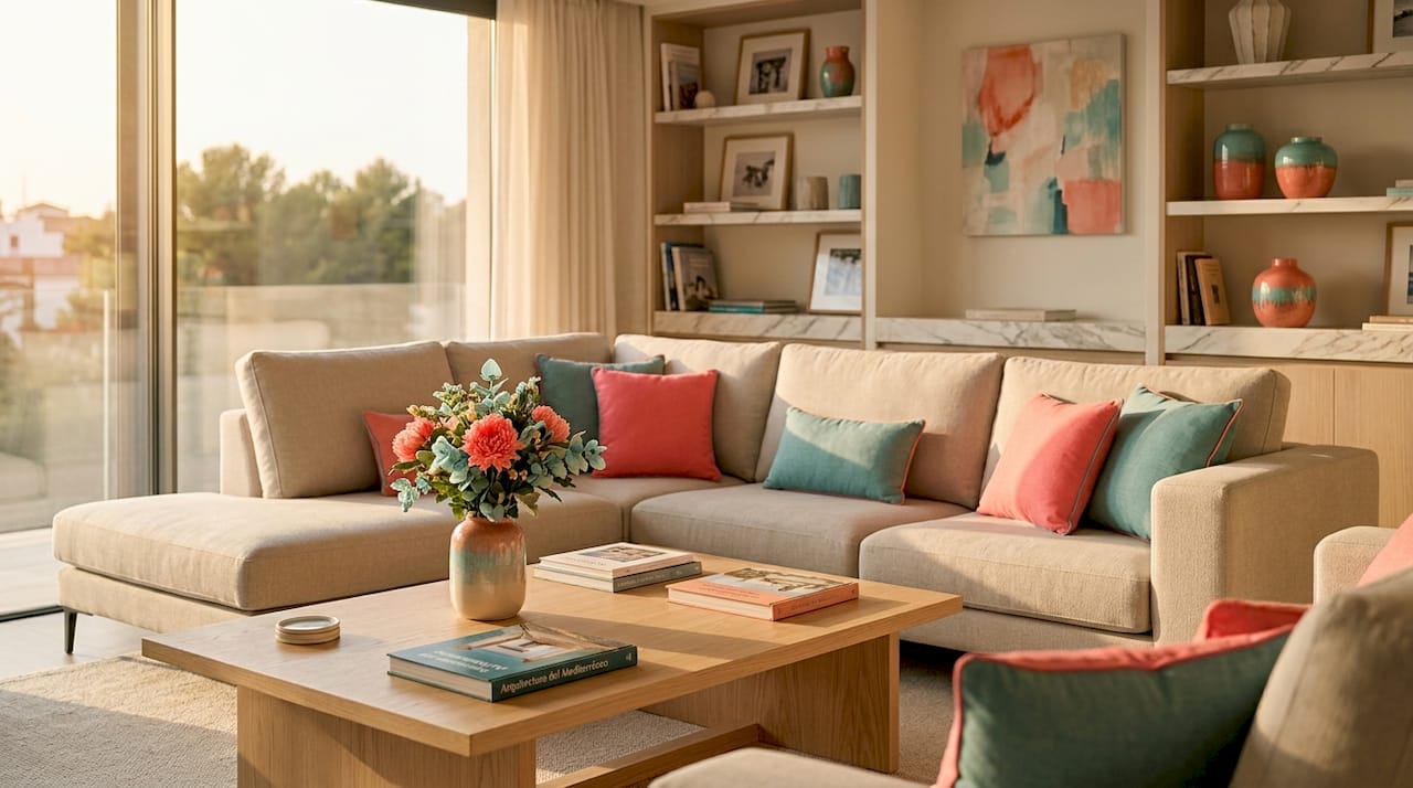 Salón sofisticado en exclusiva residencia de marca