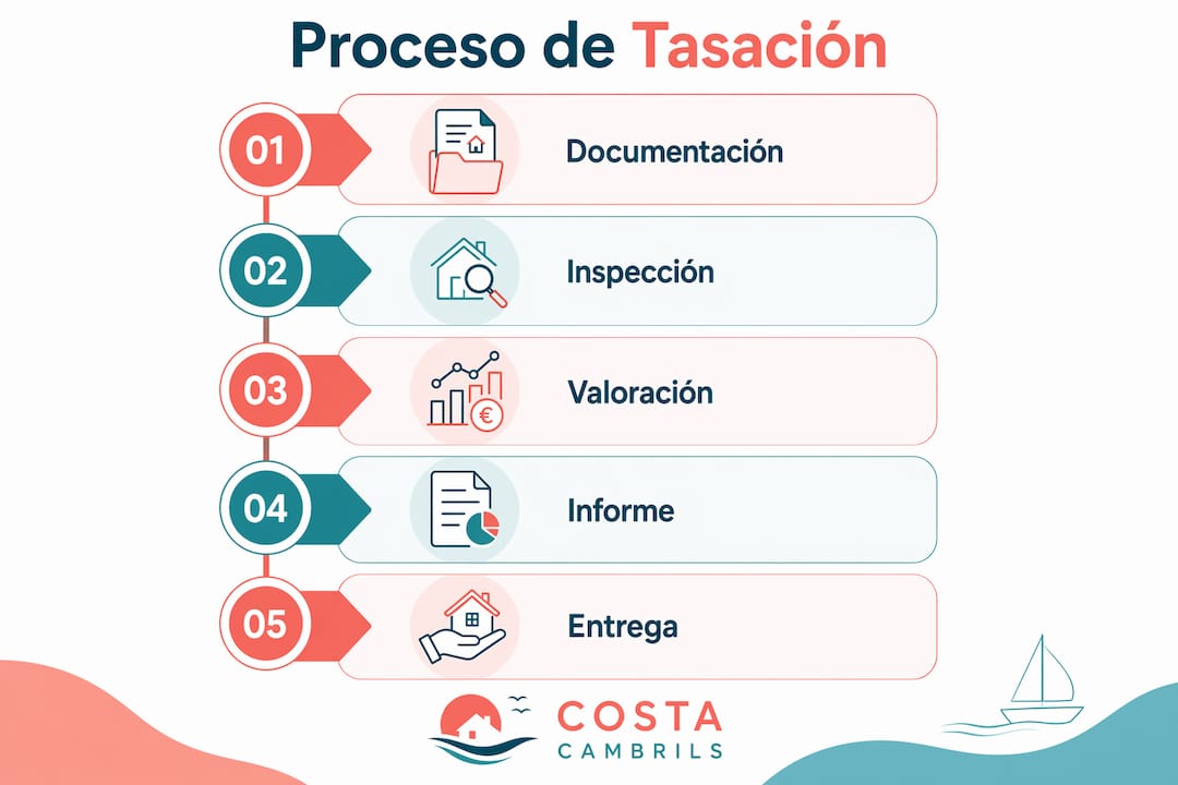 Infografía que detalla las etapas del proceso de valoración
