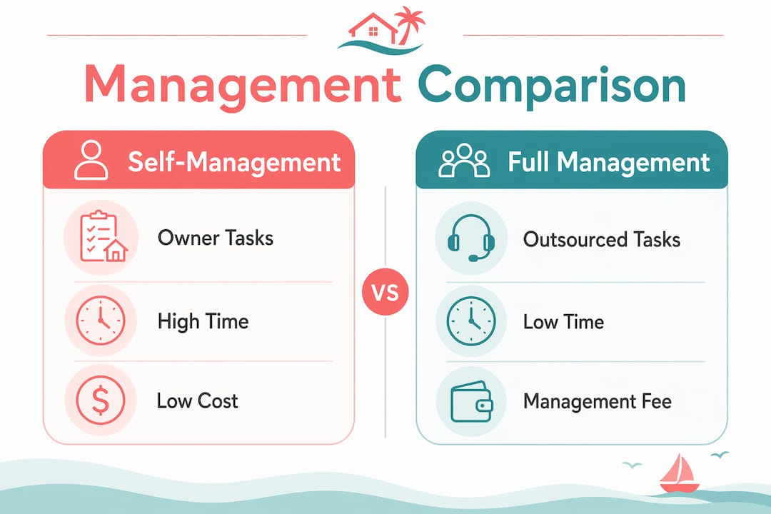 Infographic comparing self-management versus full management
