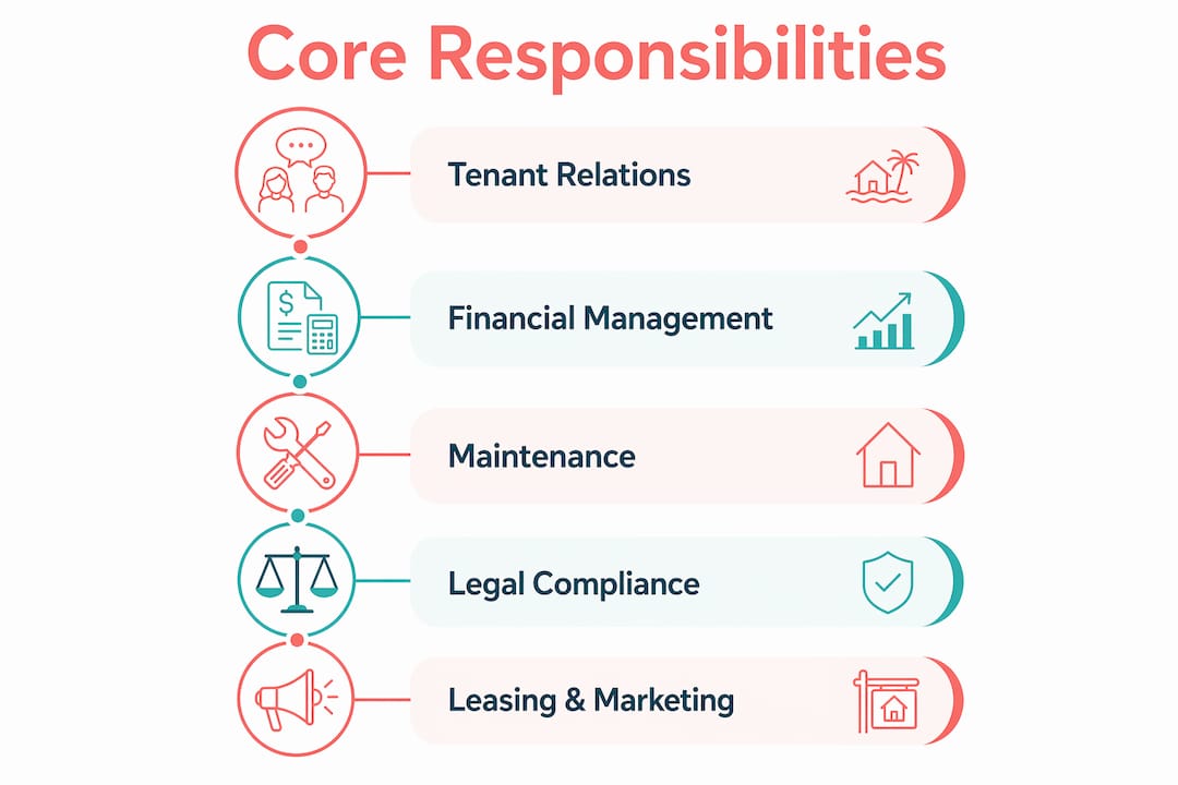 Infographic illustrating core property management duties