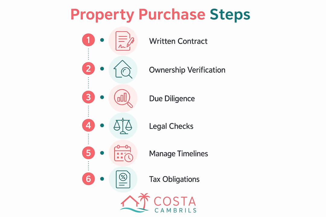 Infographic showing property purchase legal steps