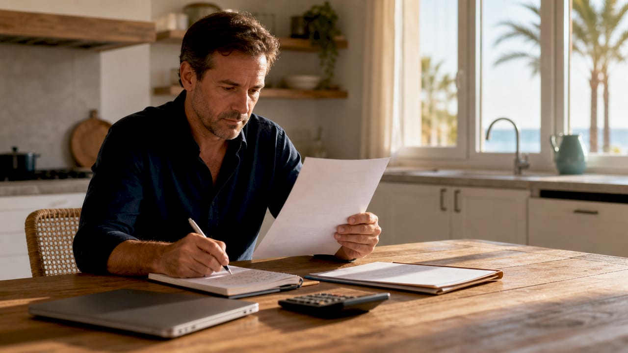 Man reviewing mortgage pre-approval documents