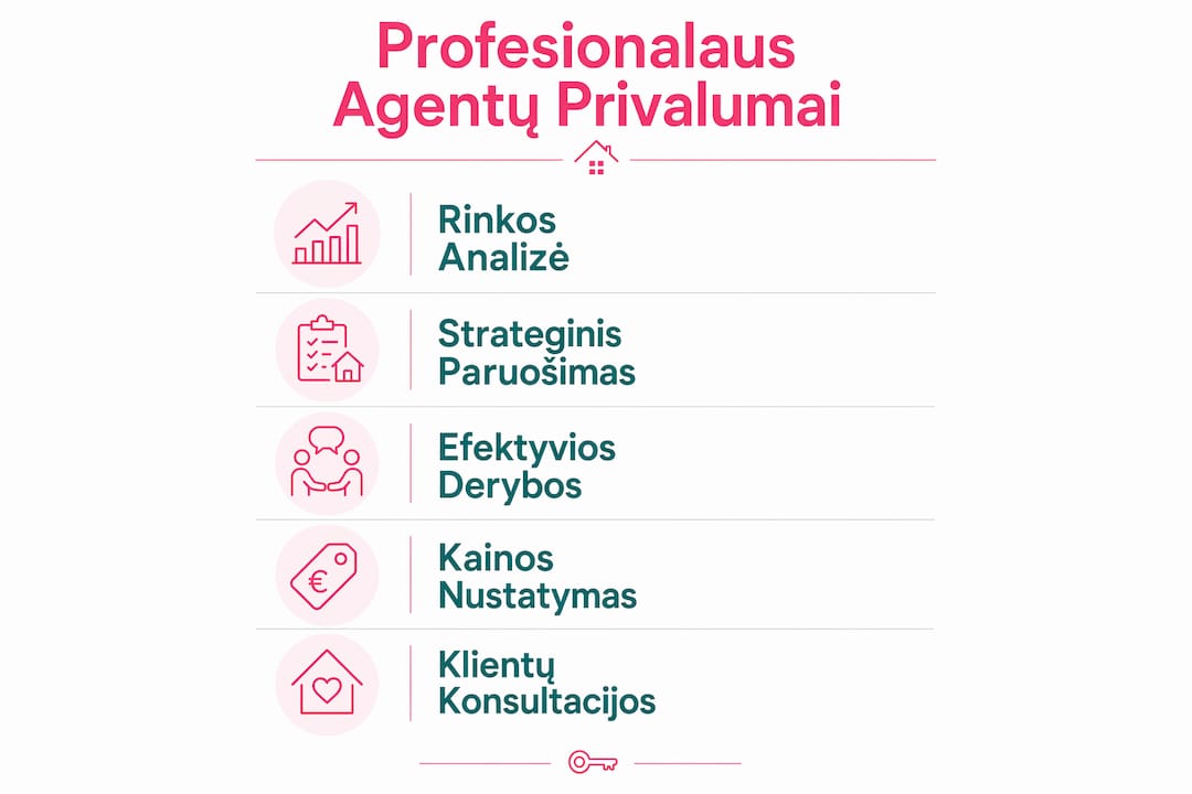 Infografikas: kodėl verta rinktis patyrusį nekilnojamojo turto brokerį