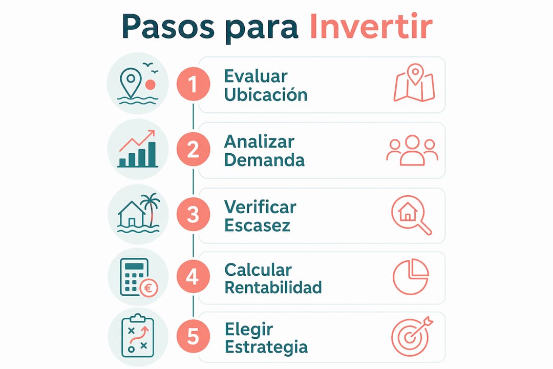 Guía visual con los pasos clave para invertir en propiedades exclusivas