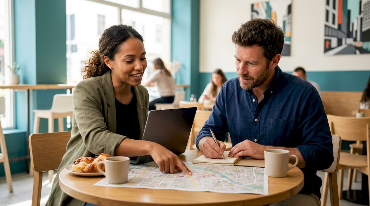 Professionals discussing commercial real estate deals