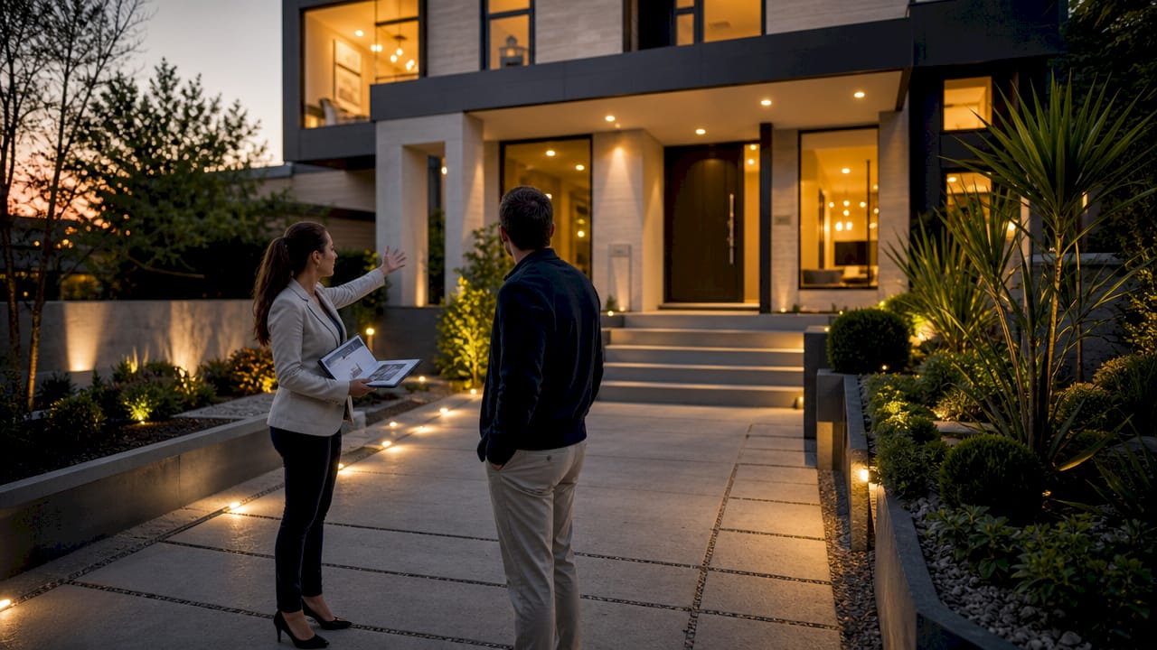 Agent showing turnkey rental property to investor