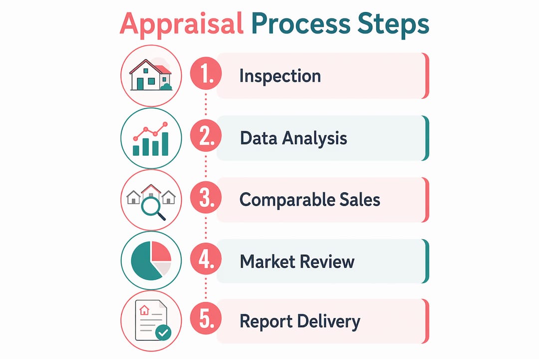 Infographic showing property appraisal process steps