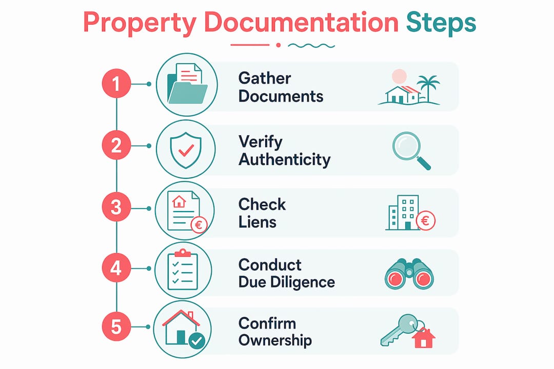 Infographic outlining key property documentation steps