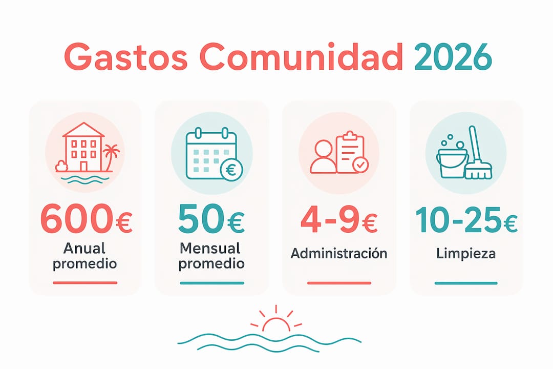 Infografía con los principales gastos de comunidad en Cambrils