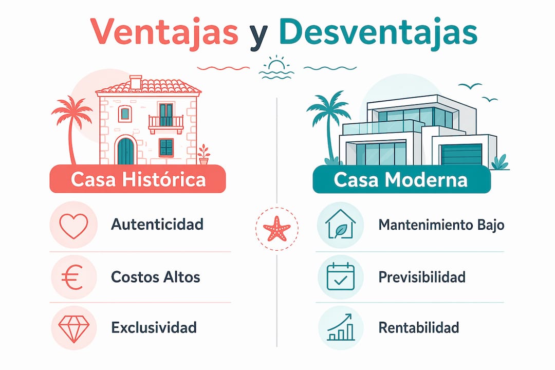 Infografía: diferencias clave entre viviendas históricas y modernas en Cambrils