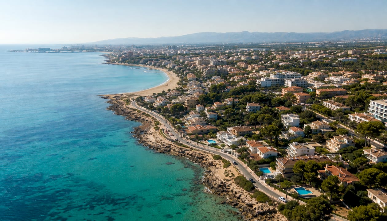 Descubre los municipios más emblemáticos de la Costa Dorada desde una perspectiva aérea