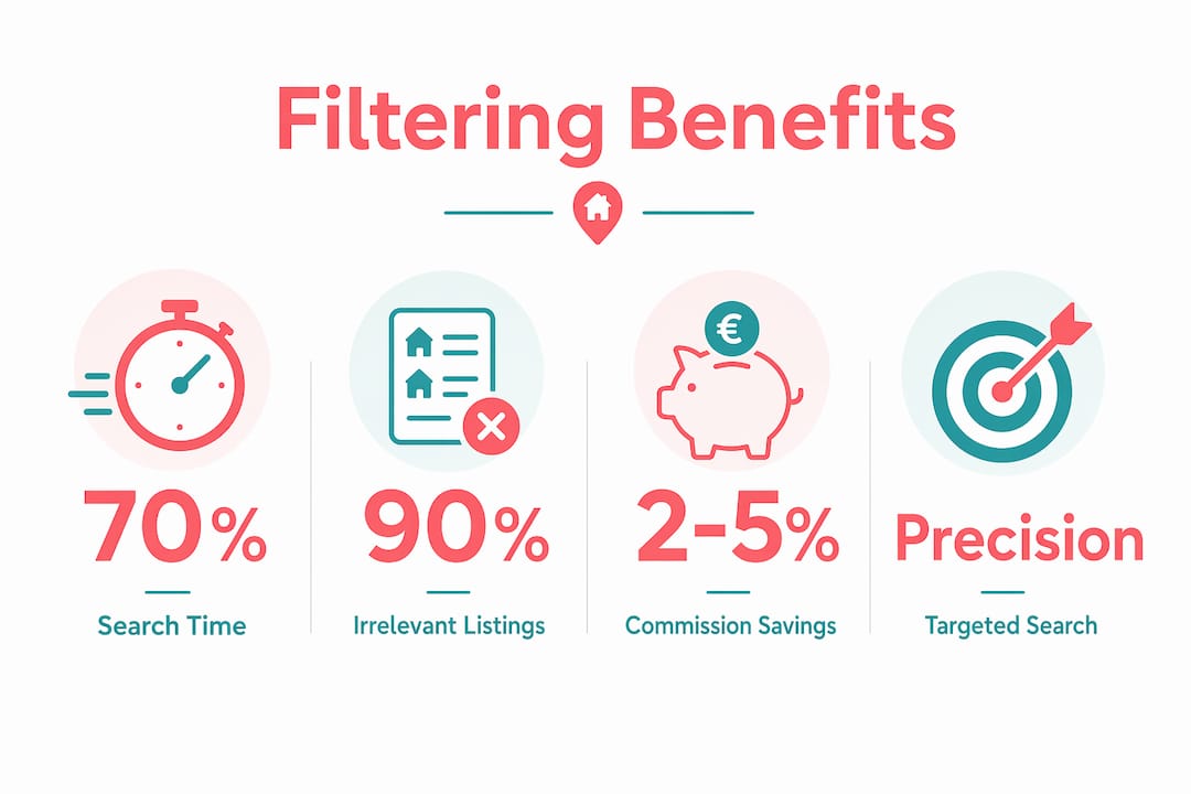 Infographic showing key benefits of advanced property filters