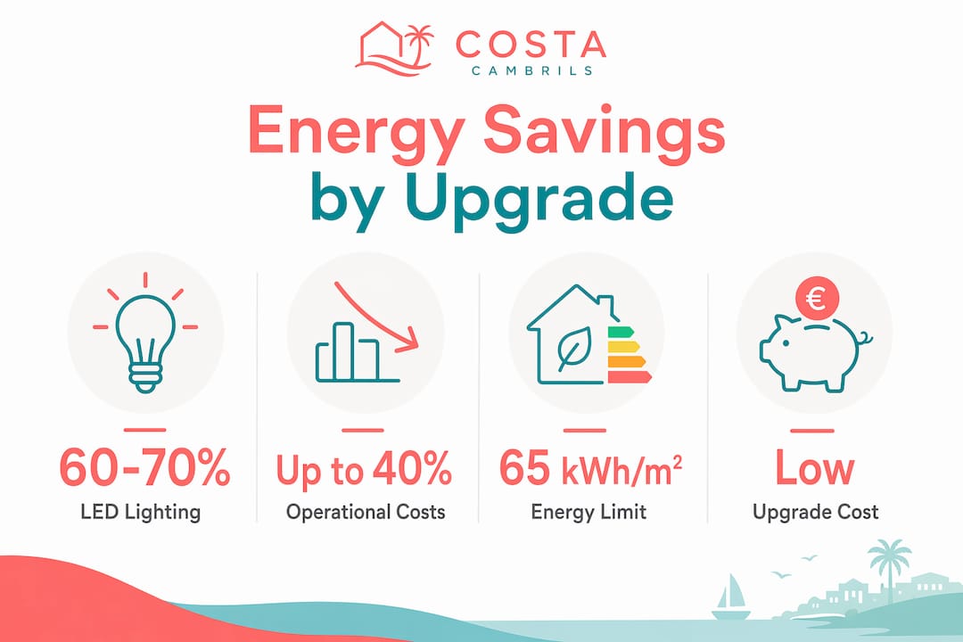 Infographic showing energy efficiency stats