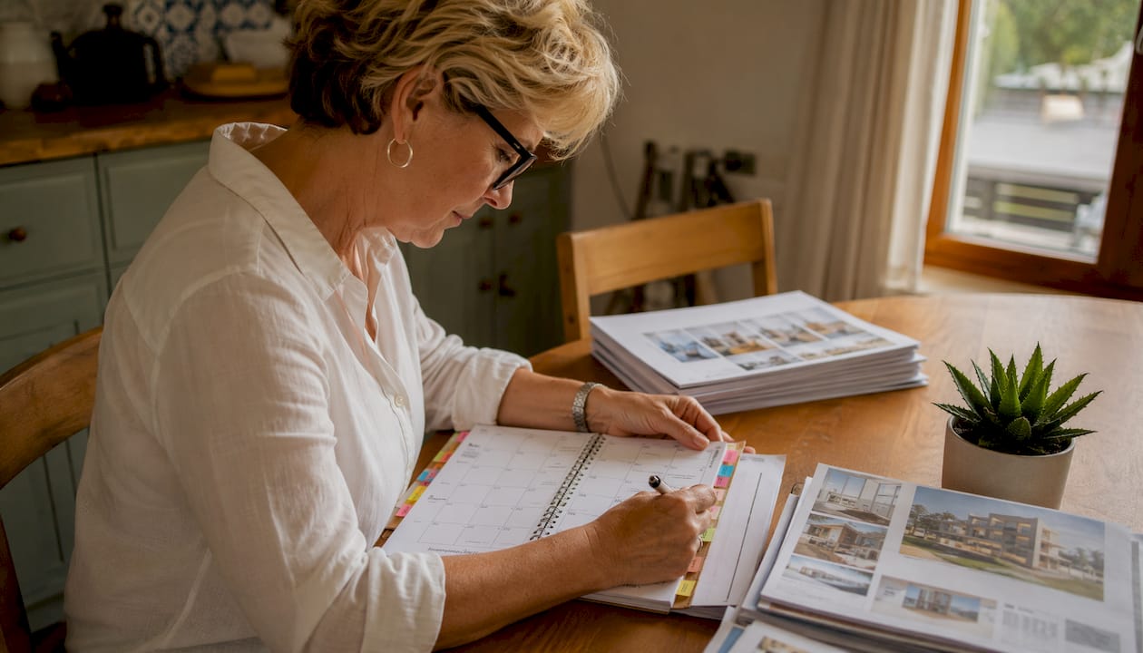 Property manager updating rental compliance calendar