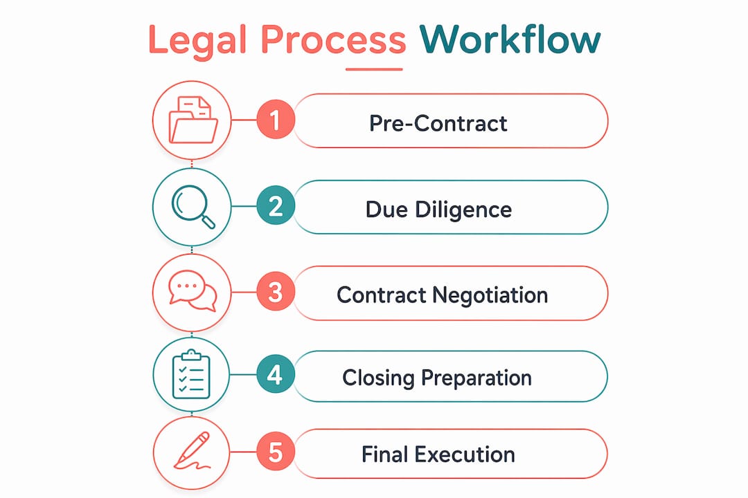 Infographic outlining real estate legal process steps