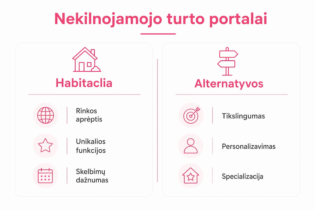 Infografikas: habitaclia.com ir kitų alternatyvų palyginimas