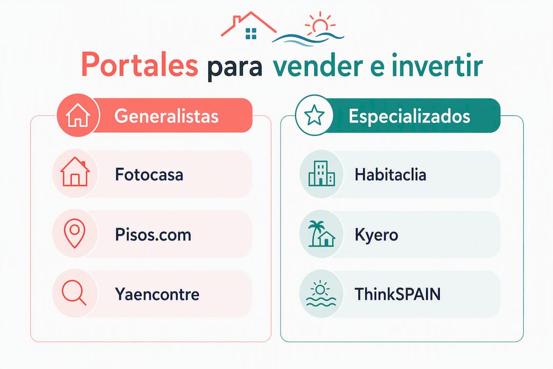 Comparativa visual de los principales portales inmobiliarios en España para 2026