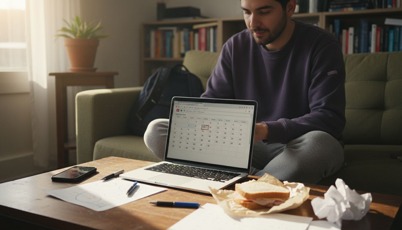 Man checking flexible flights on laptop