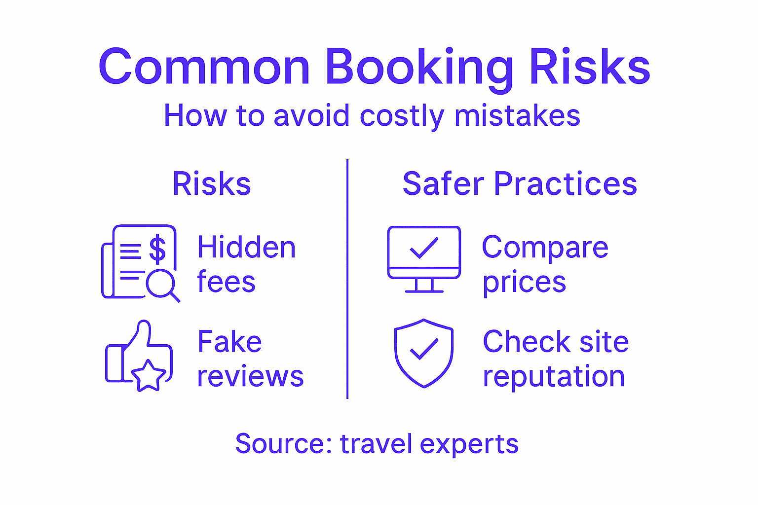 Infographic highlighting booking risks and solutions