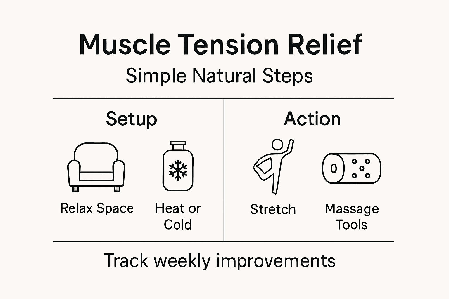 Infographic outlining five muscle tension relief steps