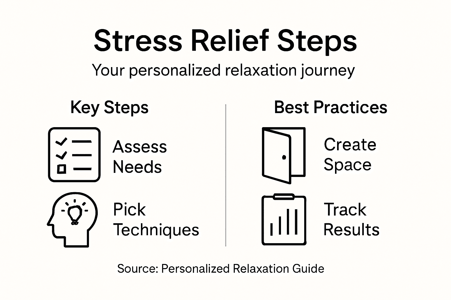 Infographic outlining personalized stress relief steps