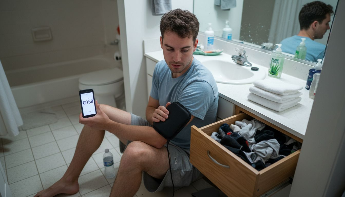 Heating pad tested for safety in bathroom