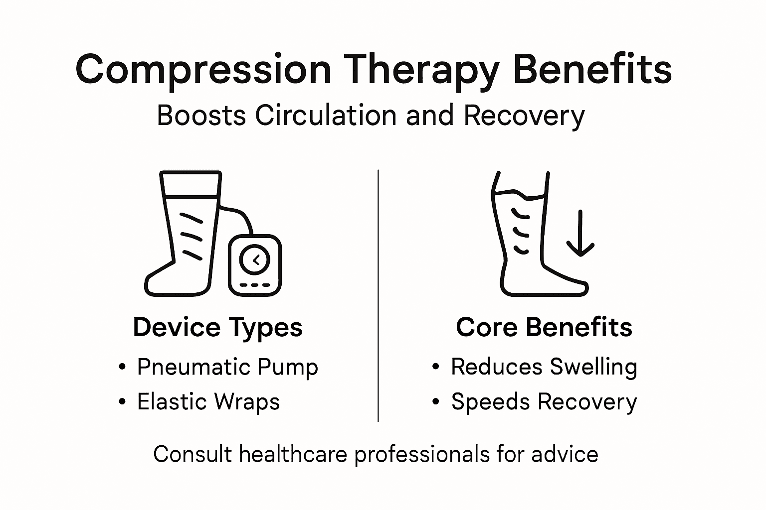 Infographic showing compression therapy benefits