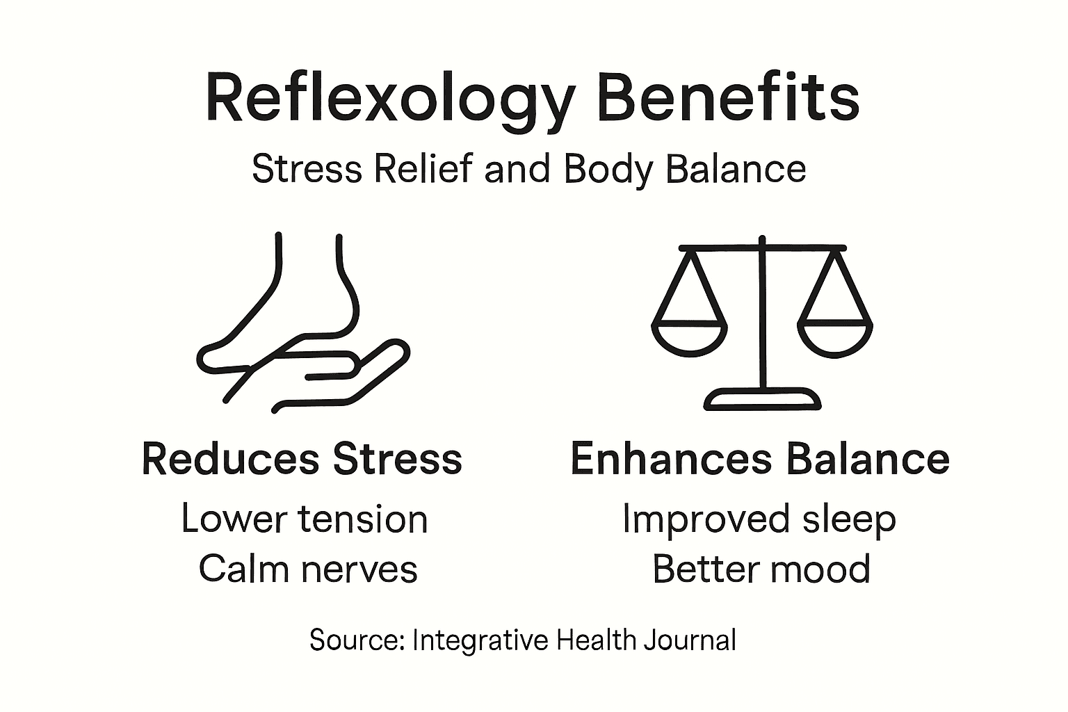 Infographic on reflexology benefits for stress and balance