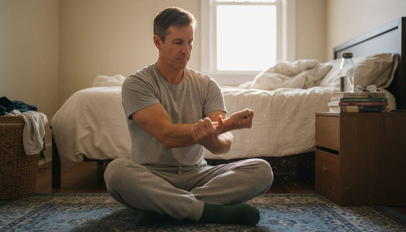 Man practicing progressive muscle relaxation