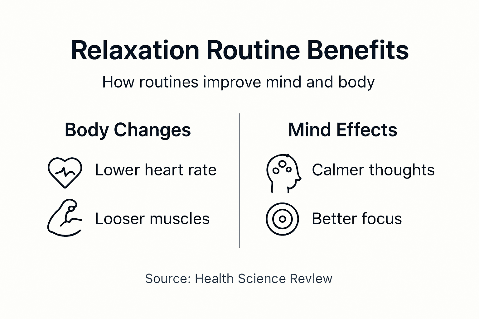 Infographic of relaxation benefits mind body